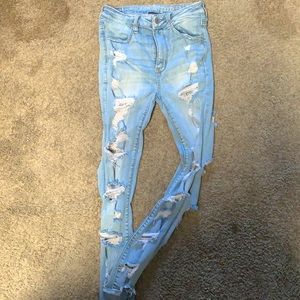 Double ripped American eagle jeans